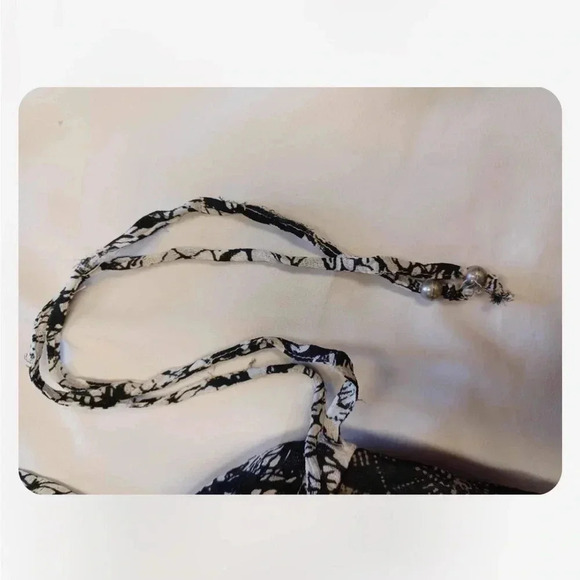 Free People Print Sheer Chiffon Cold Shoulder MIDI Dress Size Small - Picture 8 of 10